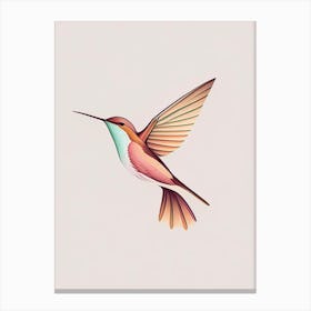 Anna S Hummingbird Retro Minimal 2 Canvas Print