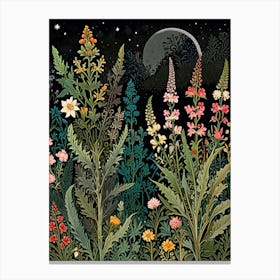 William Morris Wildflowers At Night Canvas Print