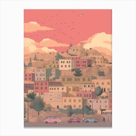 Amman Jordan Travel Illustration 2 Canvas Print