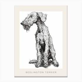 Bedlington Terrier Dog Line Sketch 1 Poster Canvas Print