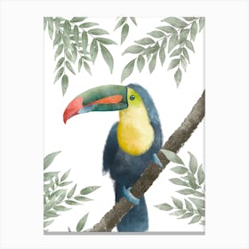 Toucan Watercolour Neutral Nursery print Canvas Print