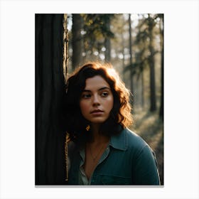 Girl In The Woods Canvas Print