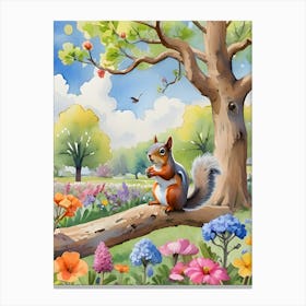 Squirrel In The Garden 1 Canvas Print