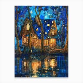 Starry Night In The Woods Canvas Print