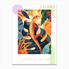 Modern Abstract Lizard Illustration 4 Poster Canvas Print