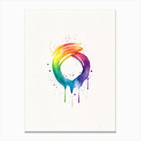 Rainbow Symbol Minimal Watercolour Canvas Print