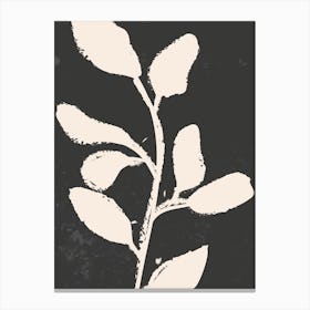 Black And White Leaf Print Canvas Print
