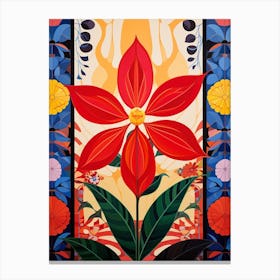 Flower Motif Painting Poinsettia 3 Canvas Print