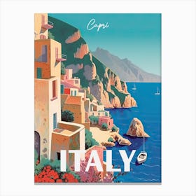 Capri Italy Travel Poster 2 Canvas Print