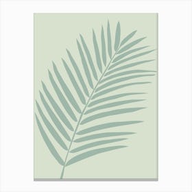 Tropical Palm Leaf Sage Green Canvas Print