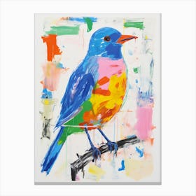 Colourful Bird Painting Bluebird 2 Canvas Print
