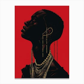 Woman With Gold Chains Canvas Print