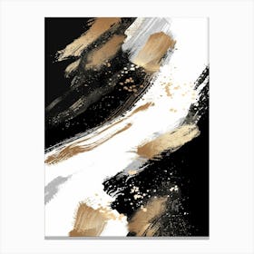 Abstract Gold And Black Painting 15 Canvas Print