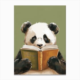 Giant Panda Reading Storybook Illustration 2 Canvas Print