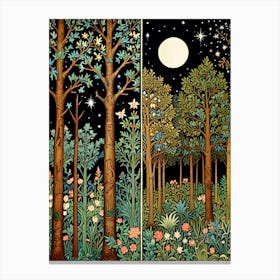 William Morris Night In The Forest 7 Canvas Print