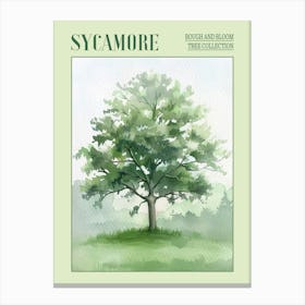 Sycamore Tree Atmospheric Watercolour Painting 2 Poster Canvas Print