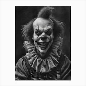 Echoes of Maniacal Laughter Creepy Freaky Clown Canvas Print