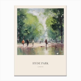 Hyde Park London 3 Vintage Cezanne Inspired Poster Canvas Print