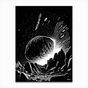 Meteorite Noir Comic Space Canvas Print
