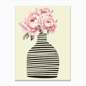 Peonies In A Vase Canvas Print