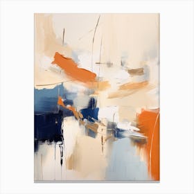 Navy And Orange Autumn Abstract Painting 8 Canvas Print