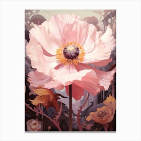 Floral Illustration Poppy 4 Canvas Print