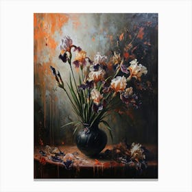 Baroque Floral Still Life Iris 4 Canvas Print