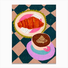 Coffee And Croissants 5 Canvas Print