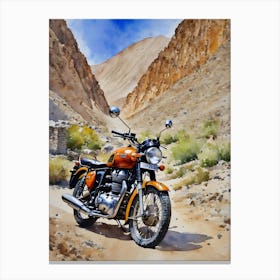 Royal Enfield Bike Ladakh Canvas Print