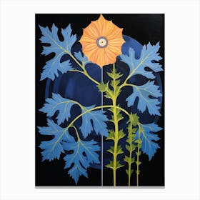 Delphinium 3 Hilma Af Klint Inspired Flower Illustration Canvas Print