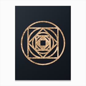 Abstract Geometric Gold Glyph on Dark Teal n.0061 Canvas Print