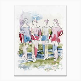 Women Watercolor Painting Canvas Print