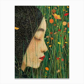 floral woman Canvas Print