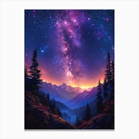 Milky Night Sky Canvas Print