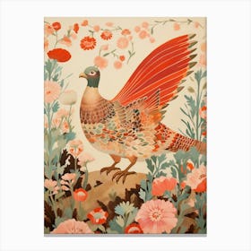 Partridge 1 Detailed Bird Painting Canvas Print
