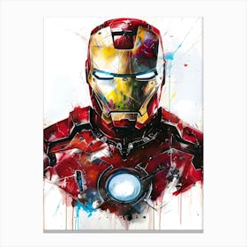 Iron Man Portrait Watercolor Canvas Print