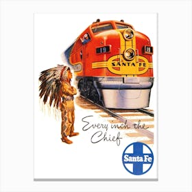 Santa Fe Railway, Travel Poster Canvas Print