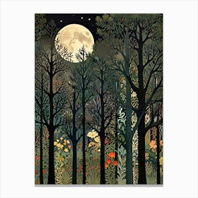 William Morris Moonlight In The Forest 10 Canvas Print