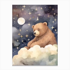 Sleeping Baby Brown Bear 2 Canvas Print