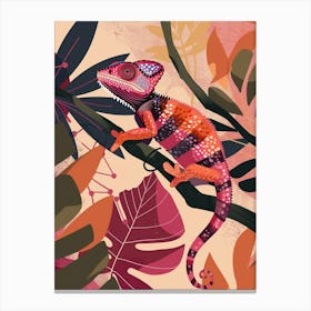Senegal Chameleon Modern Abstract Illustration 3 Canvas Print