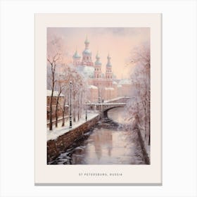 Dreamy Winter Painting Poster St Petersburg Russia Canvas Print