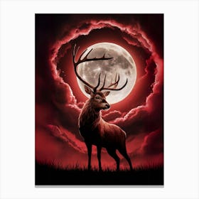 Deer In The Moonlight Canvas Print