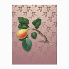 Vintage Pear Botanical on Dusty Pink Pattern n.1878 Canvas Print