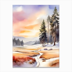 Watercolor Landscape Painting .3 Canvas Print