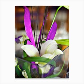 Purple Lily Centerpiece Canvas Print