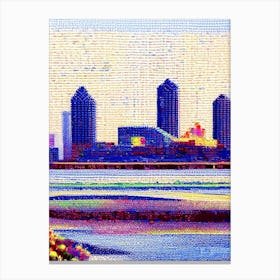 Tempe, City Us  Pointillism Canvas Print