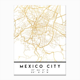 Mexico City City Street Map Canvas Print