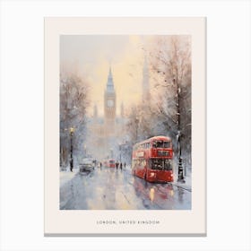 Dreamy Winter Painting Poster London United Kingdom 9 Canvas Print