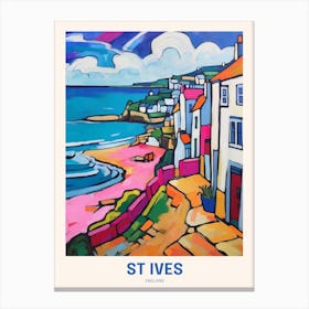 St Ives England 4 Uk Travel Poster Canvas Print