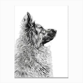 Belgian Tervuren Dog Line Sketch 1 Canvas Print